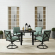 Kaplan 5 Piece Outdoor Round Dining Set in Oil Rubbed Bronze & Mist Fabric