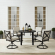 Kaplan 5 Piece Outdoor Round Dining Set in Oil Rubbed Bronze & Oatmeal Fabric