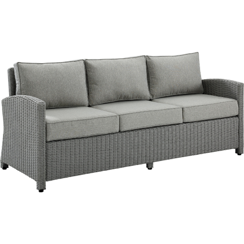 Bradenton Outdoor Sofa in Gray Resin Wicker & Cushions