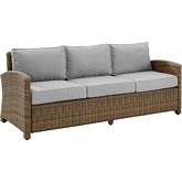 Bradenton Outdoor Sofa in Resin Wicker & Gray Cushions