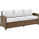 Bradenton Outdoor Sofa in Resin Wicker & White Sunbrella Cushions