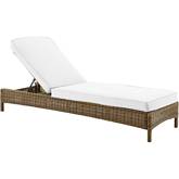 Bradenton Outdoor Chaise Lounge in Resin Wicker & White Sunbrella Cushions