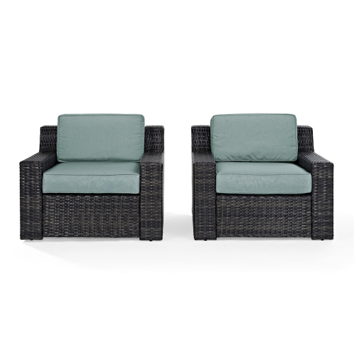 Beaufort 2 Piece Outdoor Seating Set in Resin Wicker & Mist Fabric