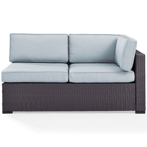 Biscayne Outdoor Loveseat in Resin Wicker & Mist Fabric Cushions