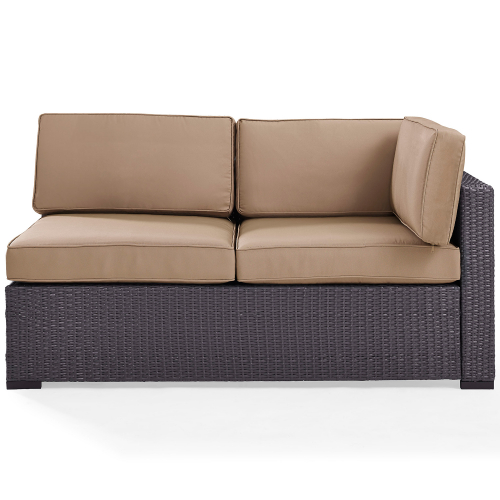 Biscayne Outdoor Loveseat in Resin Wicker & Mocha Fabric Cushions