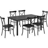 Astrid 7 Piece Outdoor Bistro Dining Set in Black Metal