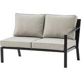 Clark Outdoor Sectional Right Side Loveseat in Taupe Fabric & Black