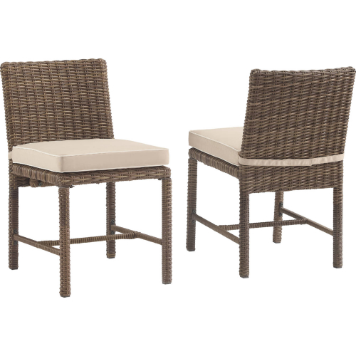 Bradenton Outdoor Dining Chair in Resin Wicker & Sand Fabric (Set of 2)