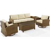 Bradenton 5 Piece Outdoor Sofa Set in Resin Wicker & Sand Fabric