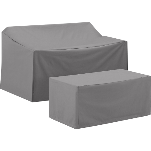 2 Piece Outdoor Furniture Cover Set in Gray Fabric