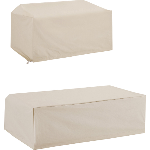 2 Piece Outdoor Furniture Cover Set in Tan Fabric