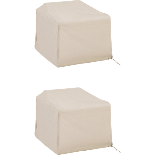 2 Piece Outdoor Furniture Cover Set in Tan Fabric