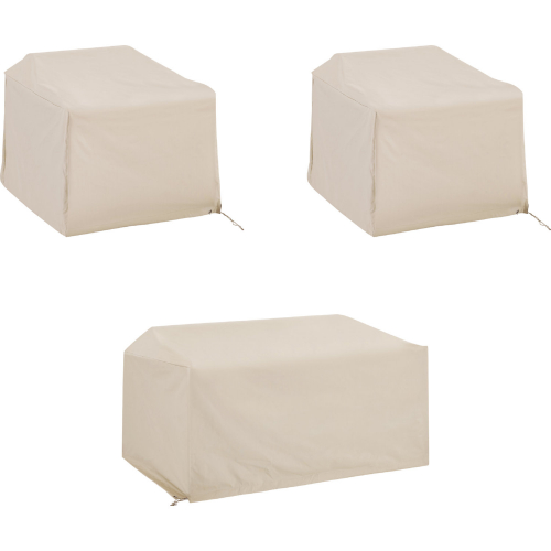 3 Piece Outdoor Furniture Cover Set in Tan Fabric