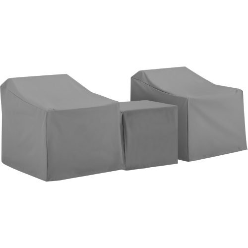 3 Piece Outdoor Furniture Cover Set in Gray Fabric