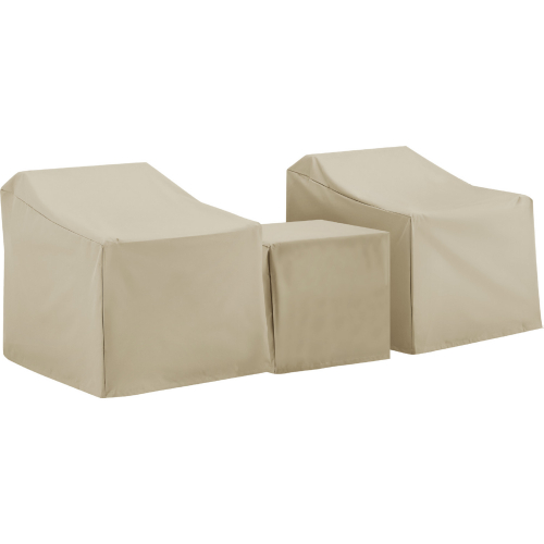 3 Piece Outdoor Furniture Cover Set in Tan Fabric