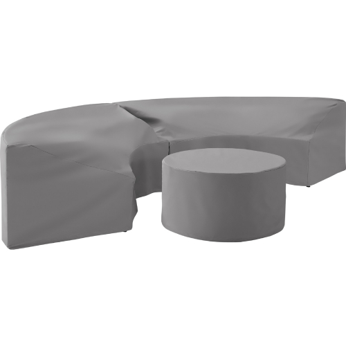 Catalina 4 Piece Outdoor Sectional Sofa Cover Set Gray Fabric