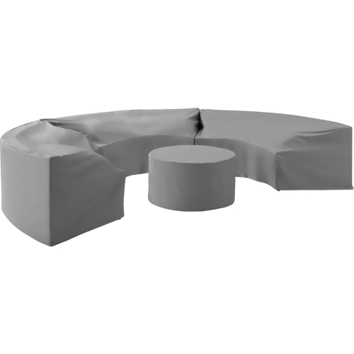 Catalina 6 Piece Outdoor Sectional Sofa Cover Set Gray Fabric