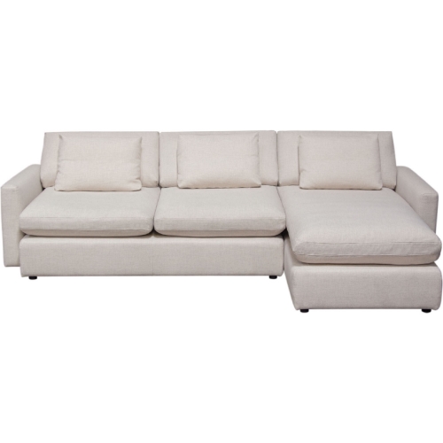 Arcadia Sectional Sofa w/ Reversible Chaise in Cream Fabric