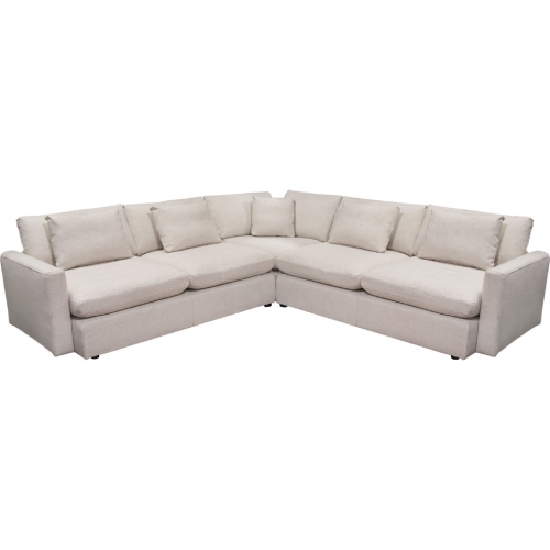 Arcadia 3 Piece Corner Sectional Sofa in Cream Fabric