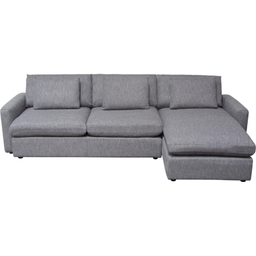 Arcadia 2 Piece Reversible Chaise Sectional Sofa in Grey Fabric