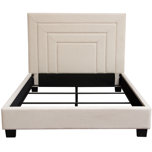 Arden Queen Bed w/ 54" Headboard in Cream Fabric