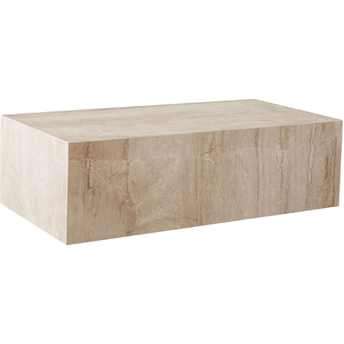 Ark Coffee Cocktail Table in Genuine Beige Marble