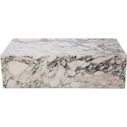 Ark Coffee Cocktail Table in Genuine Viola Multicolor Marble