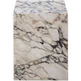 Ark Square Pedestal End Table in Genuine Viola Multicolor Marble