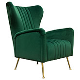 Ava Arm Chair in Emerald Green Velvet on Gold Leg