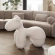 Bailey Animal Bench in Cream Faux Sheepskin