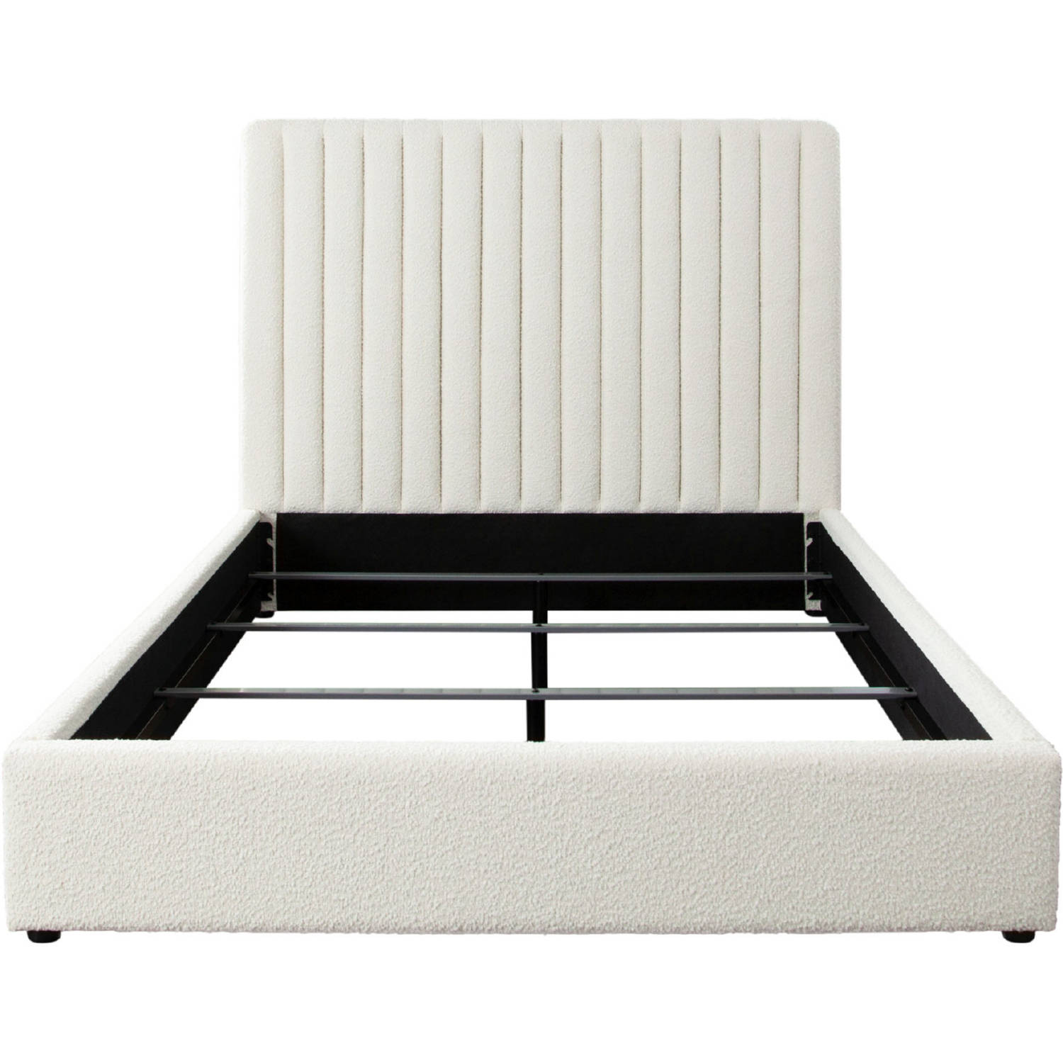 Leah Modern Bone White Upholstered Latte Wood Base Performance