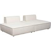 Cara 2 Pc Square Modular Lounger w/ Moveable Backrest in Ivory Boucle Fabric