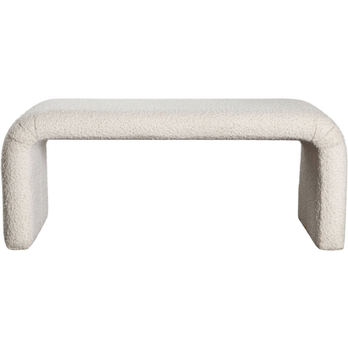 Conrad Accent Bench in Ivory Boucle Fabric