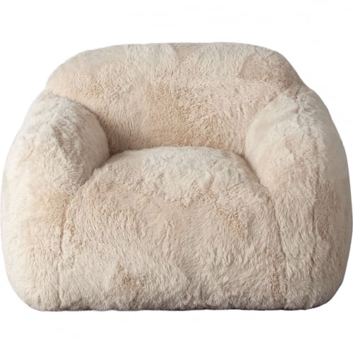 Dawson Fluffy Accent Chair in Sand Faux Fur