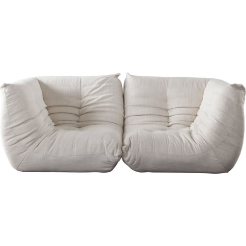 Ezra 2 Piece Modular Sofa in Cream Fabric