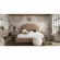 Fox Eastern King Bed with Arch Headboard in Camel Performance Velvet