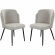 Grace Dining Chair in Cream Fabric and Black Metal Legs (Set of 2)