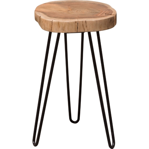 Joss One of a Kind Live Edge Accent Table in Acacia w/ Black Hairpin Legs