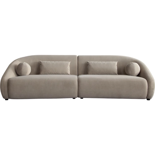 Lena 2 Piece Sofa in Fawn Faux Alpaca Fabric