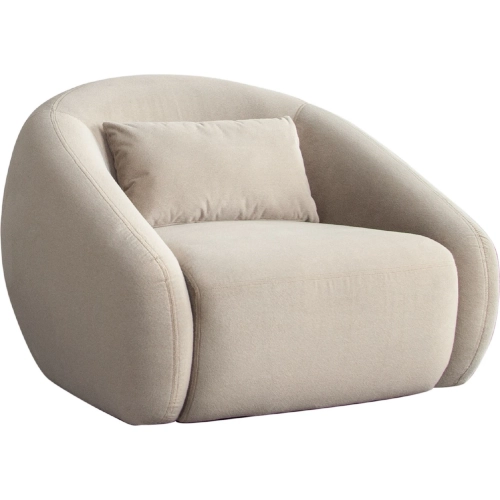 Lena Swivel Accent Chair in Fawn Faux Alpaca Fabric