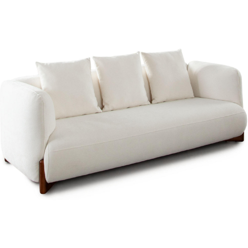 Link Sofa in Elite Ivory Fabric & Wood