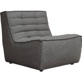 Marshall Scooped Seat Armless Accent Chair in Grey Fabric