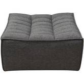 Marshall Scooped Seat Ottoman in Tufted Grey Fabric