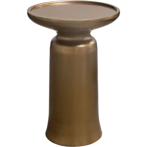 Mesa Round Pedestal End Table in Gold Casted Aluminum