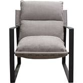 Miller Sling Accent Chair in Grey Fabric & Black Metal