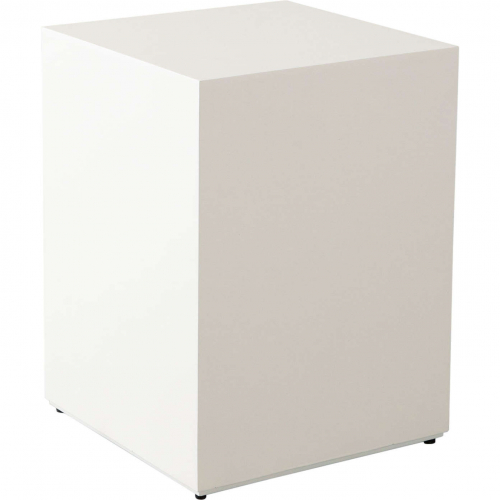 Montage Square End Table in Ivory Faux Cement Finish