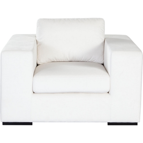 Muse Ottoman in Mist White Performance Fabric