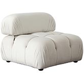 Paloma Armless Chair in Tufted Light Cream Velvet