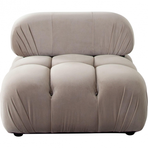 Paloma Armless Chair in Tufted Mink Tan Velvet