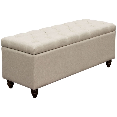 Park Ave Tufted Lift Top Storage Trunk in Desert Sand Linen